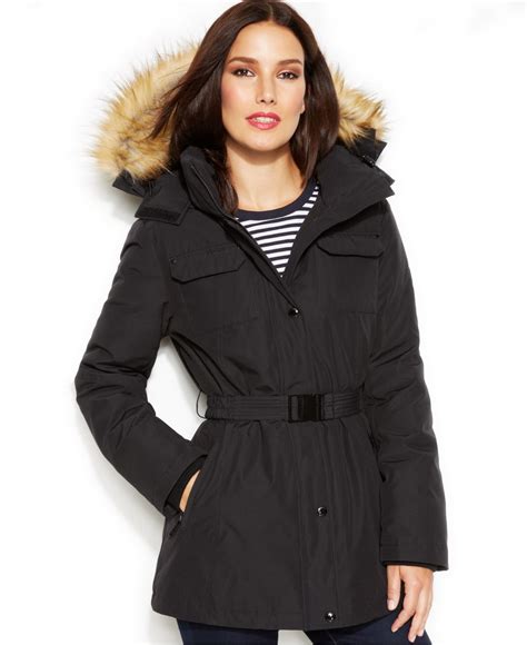 michael michael kors fur trimmed parka|Michael Michael Kors Faux fur.